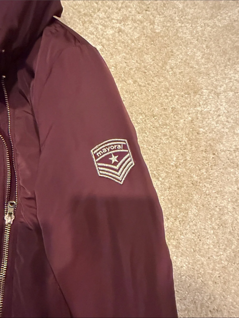 Mayoral Girls Burgundy Puffer Coat - Insulated Winter Jacket